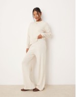 seam detail jumper and trouser set in cream